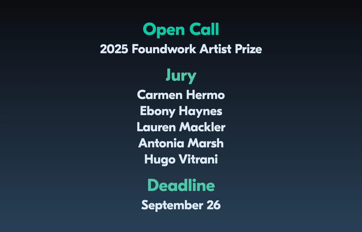 Open Call: 2025 Foundwork Artist Prize